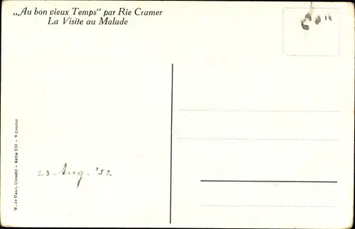 Künstler Ak Cramer, Rie, In der guten alten Zeit, Krankenbesuch