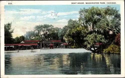 Ak Chicago Illinois USA, Bootshaus, Washington Park