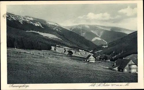 Ak Karpacz Górny Brückenberg Krummhübel Riesengebirge Schlesien, Alt St Peter