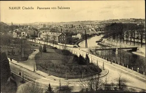 Ak Namur Wallonien, Panorama vers Salzinnes, Citadelle