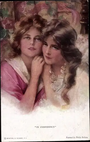 Künstler Ak Boileau, Philip, In Confidence, zwei junge Frauen