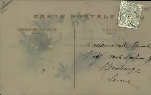 Zelluloid Ak 1. April, Weiße Blume, Fisch