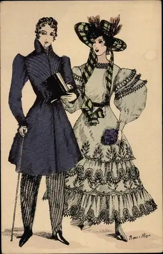 Künstler Ak Rouillier, Geschichte der französischen Tracht, Restaurierung um 1826