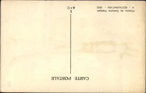 Künstler Ak Rouillier, Geschichte der französischen Tracht, Restaurierung – 1842