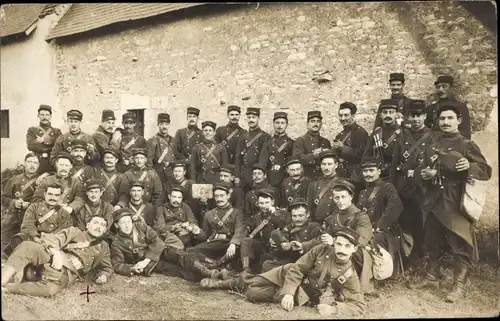 Foto Ak Französische Soldaten in Uniformen, Gruppenaufnahme, I WK