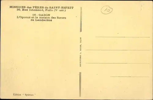 Ak Lambaréné Gabun, L'Ogooué et la maison des Soeurs