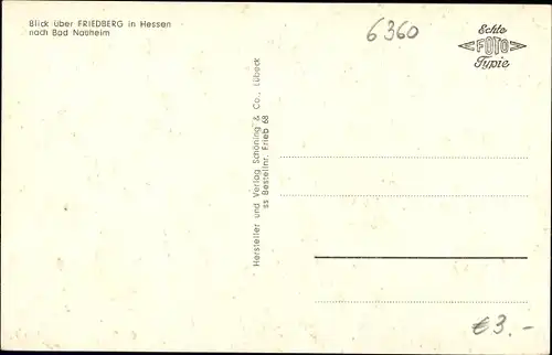 Ak Friedberg in Hessen, Panorama