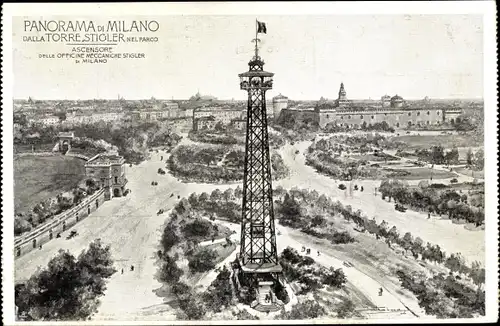 Ak Milano Mailand Lombardia, Dalla Torre Stigler nel Parco