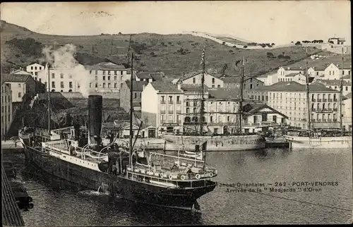 Ak Port Vendres Pyrenees Orientales, Arrivee de la Medjerda d'Oran