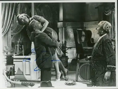 Foto Schauspieler O. W. Fischer mit Maria Schell, Portrait, Autogramm, Tagebuch einer Verliebten