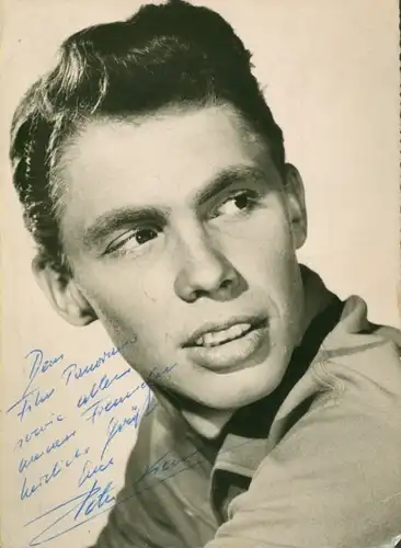 Foto Schauspieler und Sänger Peter Kraus, Portrait, Autogramm