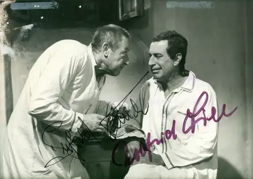 Foto Schauspieler Siegfried Rauch und Wolfried Lier, Filmszene, Autogramm