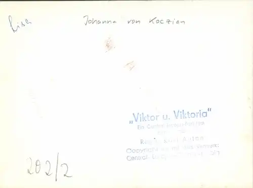 Foto Schauspielerin Johanna von Koczian, Portrait, Autogramm