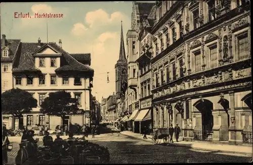 Ak Erfurt in Thüringen, Marktstraße