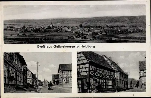 Ak Gellershausen Bad Colberg Heldburg in Thüringen, Totalansicht, Straßenpartie