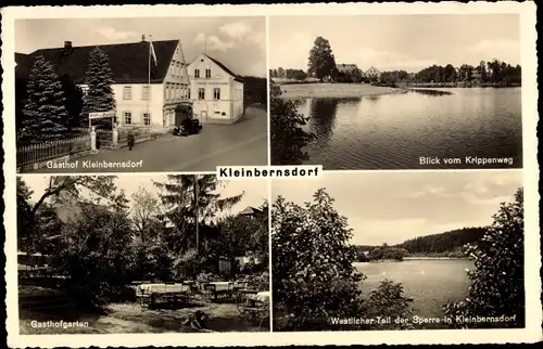 Ak Kleinbernsdorf Glauchau in Sachsen, Gasthof, Kobertalsperre, Blick vom Krippenweg