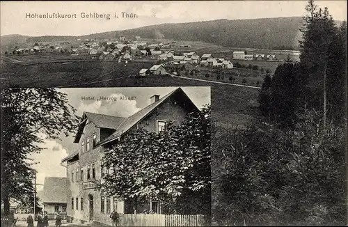 Ak Gehlberg Suhl in Thüringen, Hotel Herzog Alfred, Panorama