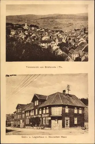 Ak Brotterode in Thüringen, Totale, Gasthof zum Deutschen Haus