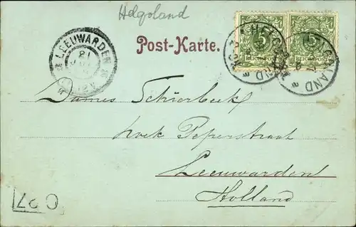 Mondschein Ak Nordseeinsel Helgoland, Totalansicht