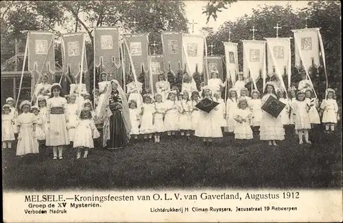 Ak Melsele Beveren Ostflandern, Krönungsfest Unsere Liebe Frau von Gaverland, August 1912