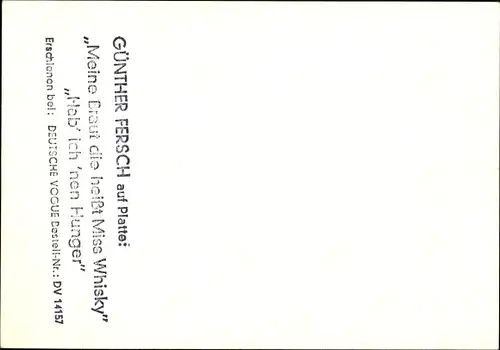 Ak Schauspieler Günter Fersch, Portrait, Autogramm