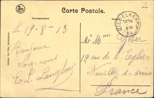 Ak Middelkerke Westflandern, Strand, Strandkabinen