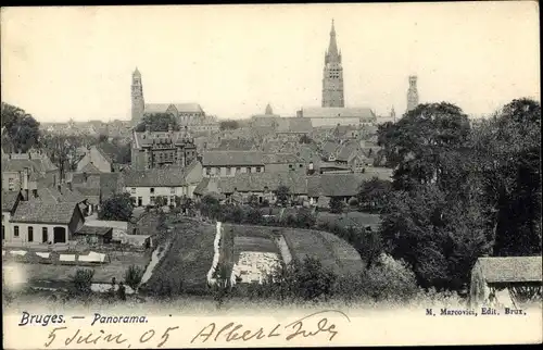 Ak Bruges Brügge Flandern Westflandern, Panorama