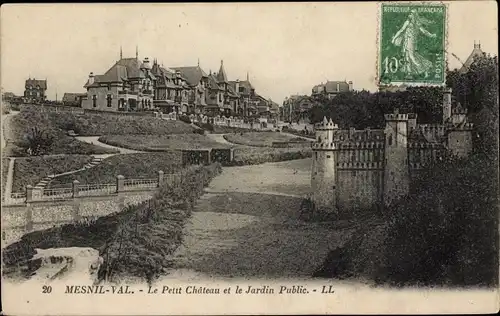 Ak Mesnil Val Seine Maritime, Le Petit Chateau, Jardin Public