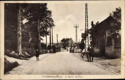 Ak Folembray Aisne, La Station du Parc