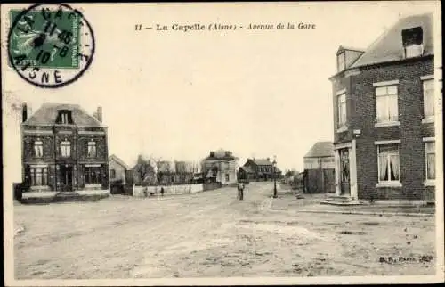 Ak La Capelle Aisne, Avenue de la Gare