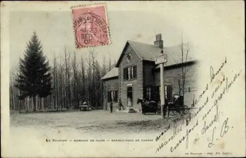 Ak Le Nouvion Aisne, Domaine de Guise, Jagdtreffen