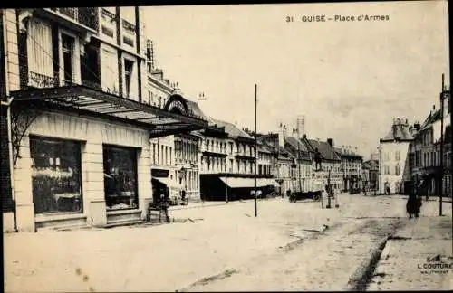 Ak Guise Aisne, Place d'Armes