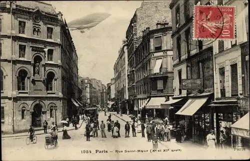 Ak Paris XI., Rue St. Maur a la Rue de l'Orillon
