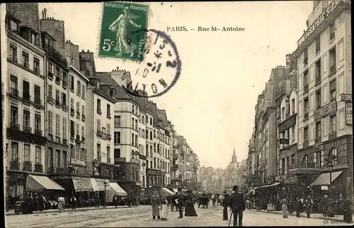 Ak Paris XI, Rue St Antoine