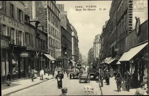 Ak Paris XI, Rue St Maur