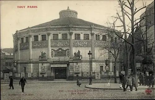Ak Paris XI. Arrondissement Popincourt, Cirque d'Hiver, Rue Amelot