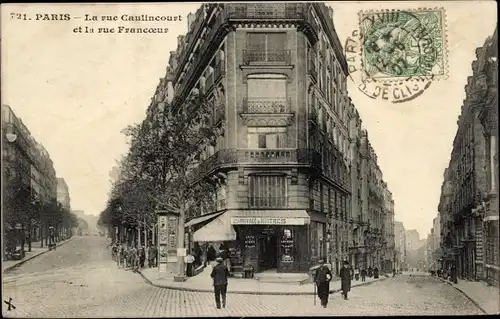 Ak Paris XVIII. Montmartre, Rue Caulincourt und Rue Francoeur