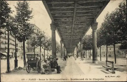 Ak Paris XVIII. Montmartre, Boulevard de la Chapelle