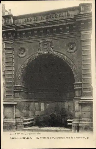 Ak Paris XII Reuilly, Rue de Charenton, Fontaine de Charenton