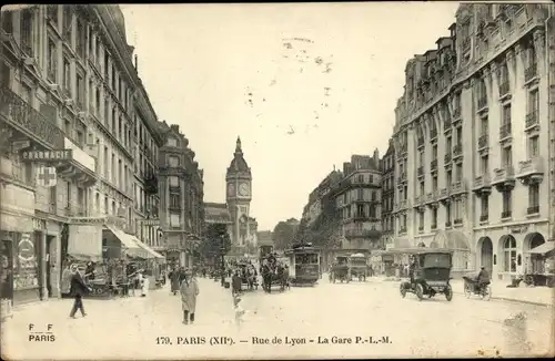 Ak Paris XII Reuilly, Rue de Lyon, Bahnhof