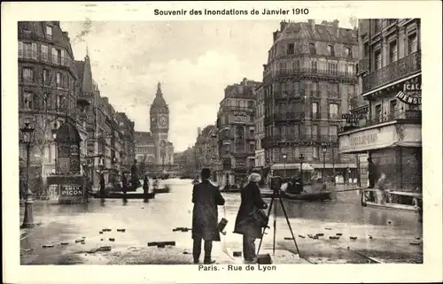 Ak Paris XII Reuilly, Rue de Lyon, Die Seineflut im Januar 1910