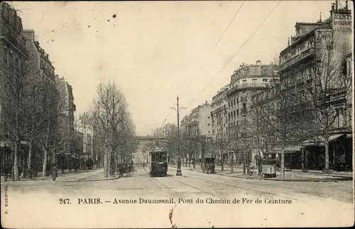 Ak Paris XII Reuilly, Avenue Daumesnil, Ceinture-Eisenbahnbrücke