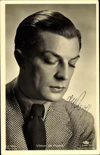 Ak Schauspieler Viktor de Kowa, Portrait, Anzug, Ross Verlag A 2954 1, Autogramm