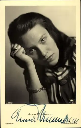 Ak Schauspielerin Anna Dammann, Portrait, Autogramm