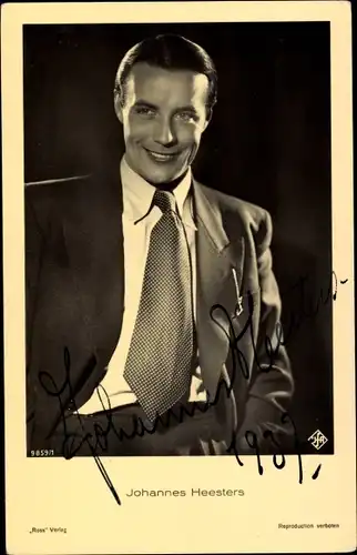 Ak Schauspieler Johannes Heesters, Portrait, Autogramm