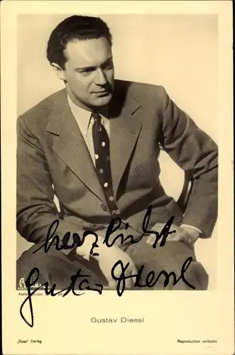 Ak Schauspieler Gustav Diessl, Portrait, Autogramm