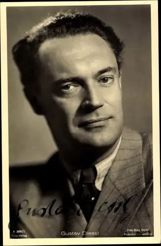 Ak Schauspieler Gustav Diessl, Portrait, Autogramm