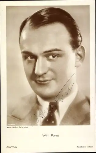 Ak Schauspieler Willi Forst, Portrait, Autogramm