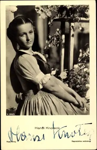 Ak Schauspielerin Hansi Knoteck, Portrait, Ross 2850/2, Autogramm