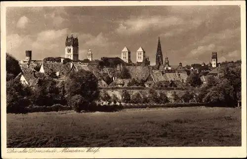 Ak Münster in Westfalen, Teilansicht, Blick auf den Ort